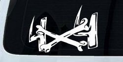 4X4 With Cross Bones Off Road Car or Truck Window Decal Sticker