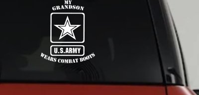 My Grandson Wears Combat Boots Army Military Car or Truck Window Vinyl Decal Sticker