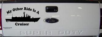My Other Ride Is A Cruiser Military Car or Truck Window Decal Sticker (Black)