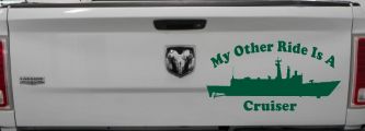 My Other Ride Is A Cruiser Military Car or Truck Window Decal Sticker (Dark Green)