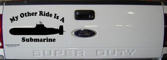 My Other Ride Is A Submarine Military Car or Truck Window Decal Sticker (Black)