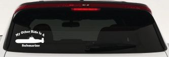 My Other Ride Is A Submarine Military Car or Truck Window Decal Sticker (White)