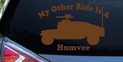 My Other Ride Is A Hummer Humvee Military Car or Truck Window Decal Sticker (Copper)