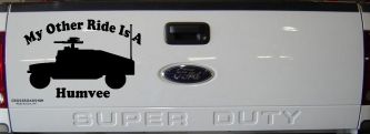 My Other Ride Is A Hummer Humvee Military Car or Truck Window Decal Sticker (Matte Black)