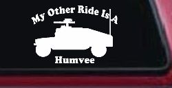 My Other Ride Is A Hummer Humvee Military Car or Truck Window Decal Sticker