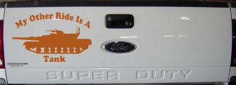 My Other Ride Is A Tank Military Car or Truck Window Decal Sticker (Nut Brown)