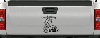 Gone Camping Pee On Work Car or Truck Window Vinyl Decal Sticker (Black)