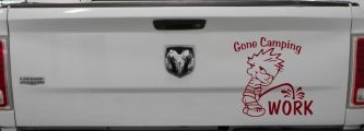 Gone Camping Pee On Work Car or Truck Window Decal Sticker (Purple Red)