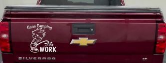 Gone Camping Pee On Work Car or Truck Window Decal Sticker (White)