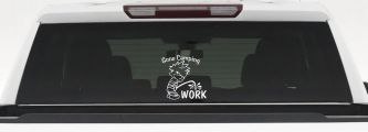 Gone Camping Pee On Work Car or Truck Window Decal Sticker (White)