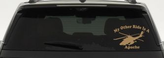 My Other Ride Is A Apache Helicopter Military Car or Truck Window Vinyl Decal Sticker (Light Brown)