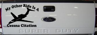 My Other Ride Is A Cessna Citation Military Car or Truck Window Decal Sticker (Matte Black)