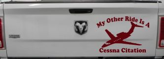 My Other Ride Is A Cessna Citation Military Car or Truck Window Decal Sticker (Purple Red)