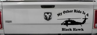My Other Ride Is A Black Hawk Helicopter Military Car or Truck Window Decal Sticker (Black)