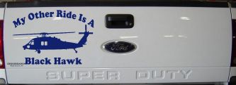 My Other Ride Is A Black Hawk Helicopter Military Car or Truck Window Vinyl Decal Sticker (Navy)