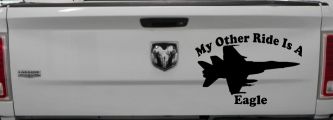 My Other Ride Is A Eagle Military Car or Truck Window Decal Sticker (Black)