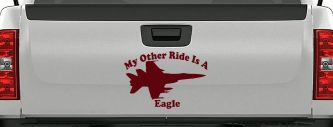 My Other Ride Is A Eagle Military Car or Truck Window Decal Sticker (Purple Red)