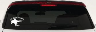 My Other Ride Is A Eagle Military Car or Truck Window Decal Sticker (White)