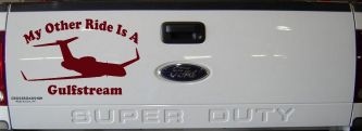 My Other Ride Is A Gulfstream Military Car or Truck Window Vinyl Decal Sticker (Purple Red)