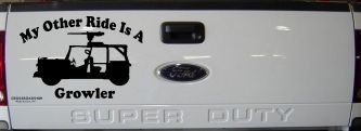My Other Ride Is A Growler Military Car or Truck Window Decal Sticker (Black)