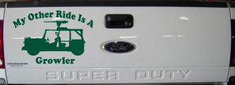 My Other Ride Is A Growler Military Car or Truck Window Decal Sticker (Dark Green)