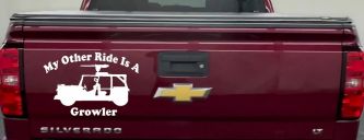 My Other Ride Is A Growler Military Car or Truck Window Decal Sticker (White)