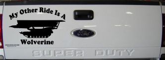 My Other Ride Is A Wolverine Military Car or Truck Window Vinyl Decal Sticker (Black)