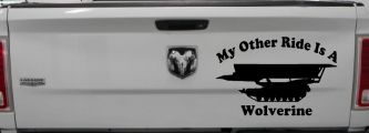 My Other Ride Is A Wolverine Military Car or Truck Window Vinyl Decal Sticker (Black)