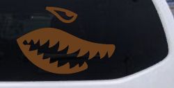 Shark Teeth Military Car or Truck Window Vinyl Decal Sticker (Copper)
