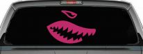 Shark Teeth Military Car or Truck Window Decal Sticker (Hot Pink)