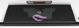 Shark Teeth Military Car or Truck Window Decal Sticker (Lilac)