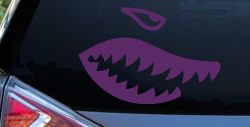 Shark Teeth Military Car or Truck Window Vinyl Decal Sticker (Violet)