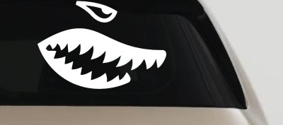 Shark Teeth Military Car or Truck Window Vinyl Decal Sticker