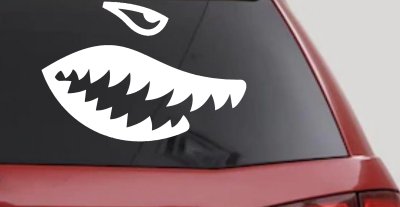 Shark Teeth Military Car or Truck Window Vinyl Decal Sticker