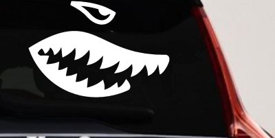 Shark Teeth Military Car or Truck Window Vinyl Decal Sticker