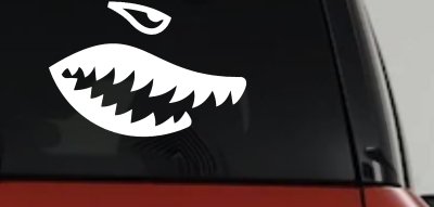 Shark Teeth Military Car or Truck Window Vinyl Decal Sticker