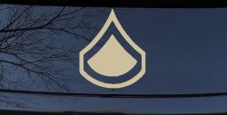 Army Private First Class Military Car or Truck Window Decal Sticker (Desert Sand)