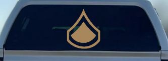 Army Private First Class Military Car or Truck Window Decal Sticker (Light Brown)