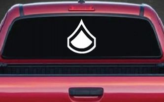 Army Private First Class Military Car or Truck Window Decal Sticker