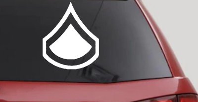 Army Private First Class Military Car or Truck Window Vinyl Decal Sticker