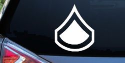 Army Private First Class Military Car or Truck Window Decal Sticker