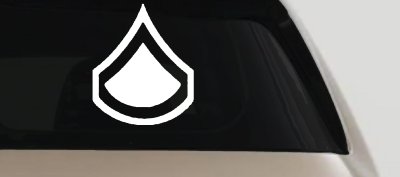 Army Private First Class Military Car or Truck Window Vinyl Decal Sticker