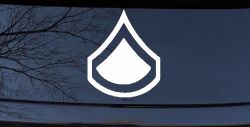 Army Private First Class Military Car or Truck Window Decal Sticker