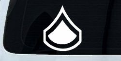 Army Private First Class Military Car or Truck Window Decal Sticker