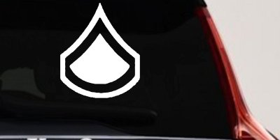 Army Private First Class Military Car or Truck Window Vinyl Decal Sticker
