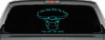 Mess With The Bull Get The Horns Country Rodeo Ranch Farm Car or Truck Window Decal Sticker (Turquoise)