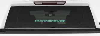 Lift It Fat Girls Cant Jump Funny Off Road Car or Truck Window Decal Sticker (Mint)