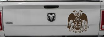 Scottish Rite Wings 32nd Other Car or Truck Window Vinyl Decal Sticker (Brown)