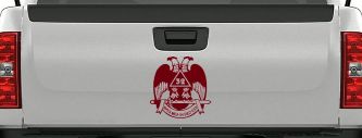 Scottish Rite Wings 32nd Other Car or Truck Window Vinyl Decal Sticker (Burgundy)