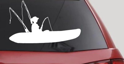 Girl Woman Kayak Fishing Car or Truck Window Vinyl Decal Sticker